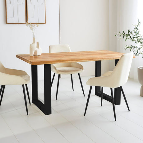 Dining Table Milas Oak U-leg Black