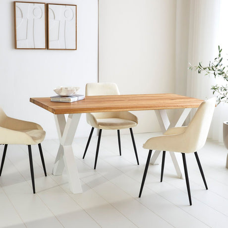 Dining Table Milas Oak X-leg White