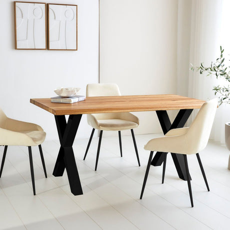 Dining Table Milas Oak X-leg Black