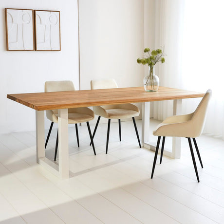 Dining Table Milas Oak U-leg White