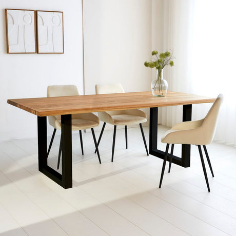 Dining Table Milas Oak U-leg Black