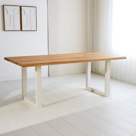 Dining Table Milas Oak U-leg White