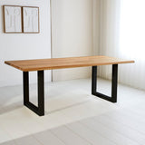 Milas Dining Table Oak with U-Leg Black