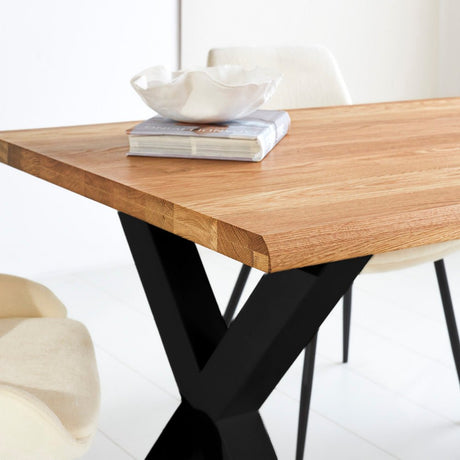 Dining Table Milas Oak X-leg Black