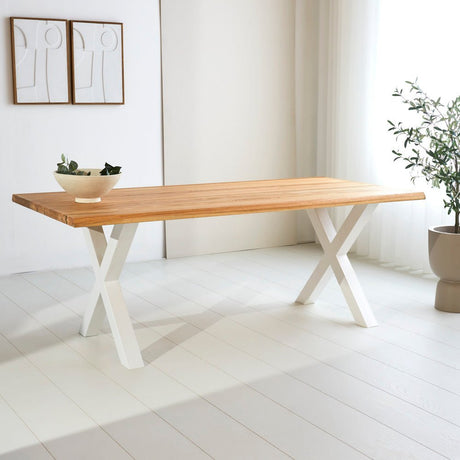 Dining Table Milas Oak X-leg White