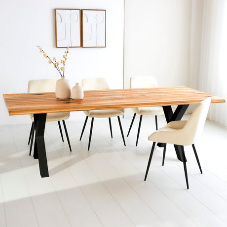 Dining table Milas oak x-leg black