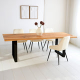 Milas Dining Table Oak with U-Leg Black