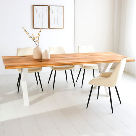 Dining Table Milas Oak X-leg White