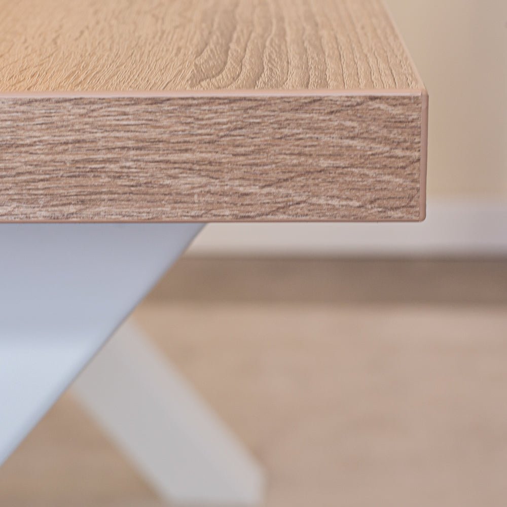 Dining table Lenzo Robson oak x-leg white