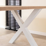 Dining table Lenzo Robson oak x-leg white