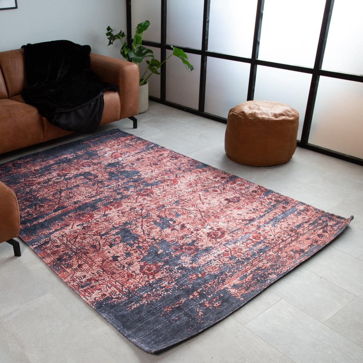 Dylan Red Floral Rug 160x230 cm