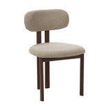 Japandi Dining Chair Miyo Bouclé Sand Color - Walnut Look Frame 