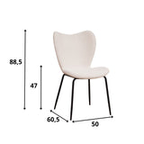 Eetkamerstoel Sia Dimehouse Wit LxBxH 72x55x51 Stof Witfoto maatindicatie