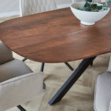 Eettafel Paris Dimehouse Bruin LxBxH 205x105x8 Acaciahout Sfeerfoto detail