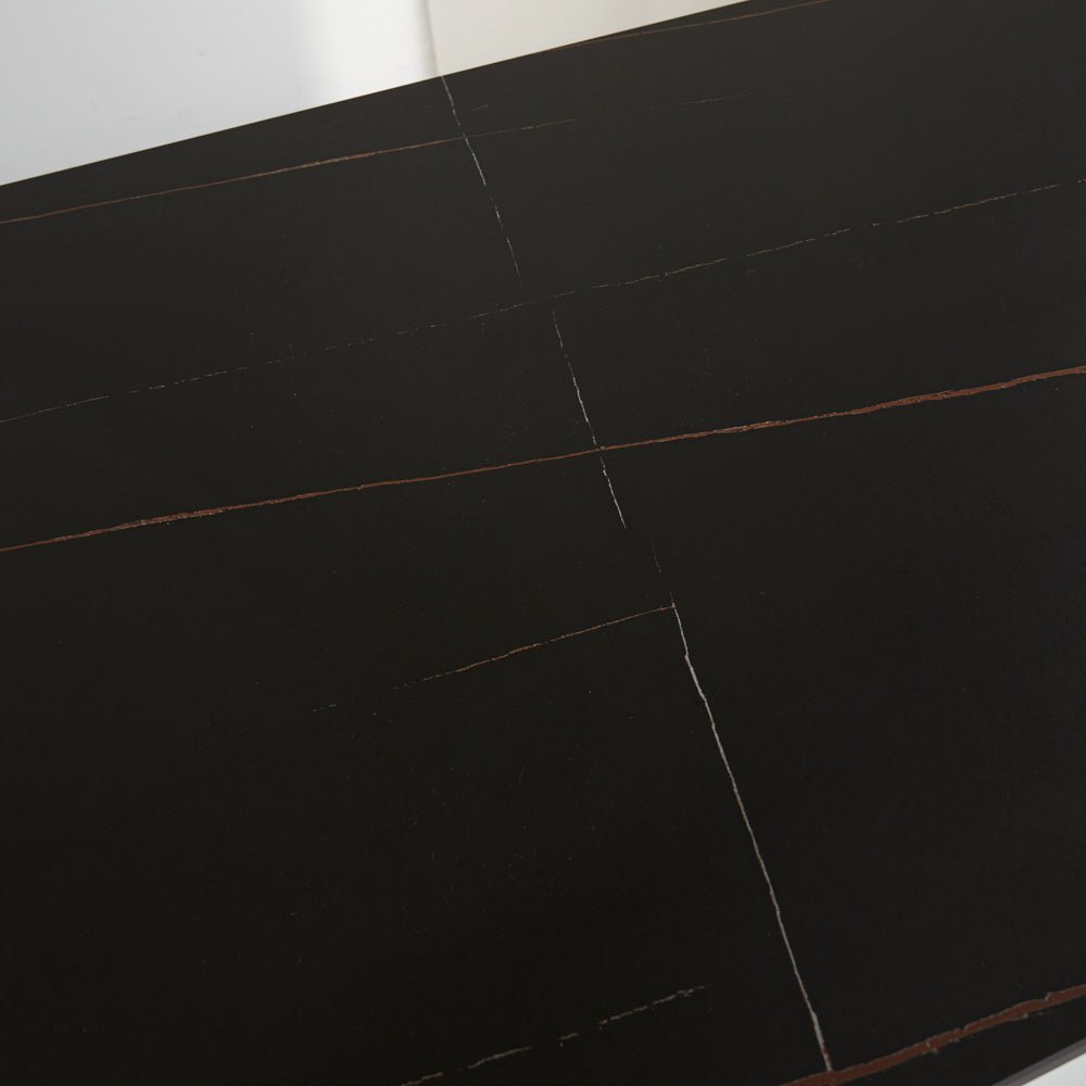 Eettafel Grace Black Dimehouse Zwart LxBxH 160x94x13 Sintered stone Sfeerfoto schuin vooraanzicht