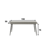 Eettafel Jules Grey Dimehouse Grijs LxBxH 78x27x10 Sintered stone Witfoto maatindicatie