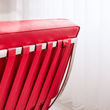 Fauteuil Expo Dimehouse Rood LxBxH 80x78x78 Runderleer Sfeerfoto detail