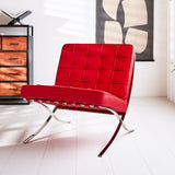 Fauteuil Expo Dimehouse Rood LxBxH 80x78x78 Runderleer Sfeerfoto schuin vooraanzicht