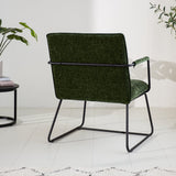 Fauteuil Hailey Chenille Dimehouse Donkergroen LxBxH 66x64x37 Stof Sfeerfoto schuin achteraanzicht