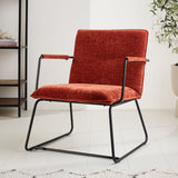 Fauteuil Hailey Chenille Dimehouse Koper LxBxH 66x64x37 Stof Sfeerfoto schuin vooraanzicht