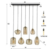 Hanglamp Faye DH Interior Amber color glas Amber color glas Witfoto maatindicatie