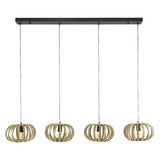 Hanglamp Susanne DH Interior Mango LxBxH 146x41x30 Mangohout Witfoto vooraanzicht