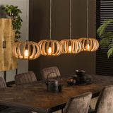 Hanglamp Susanne DH Interior Mango LxBxH 146x41x30 Mangohout Sfeerfoto schuin vooraanzicht