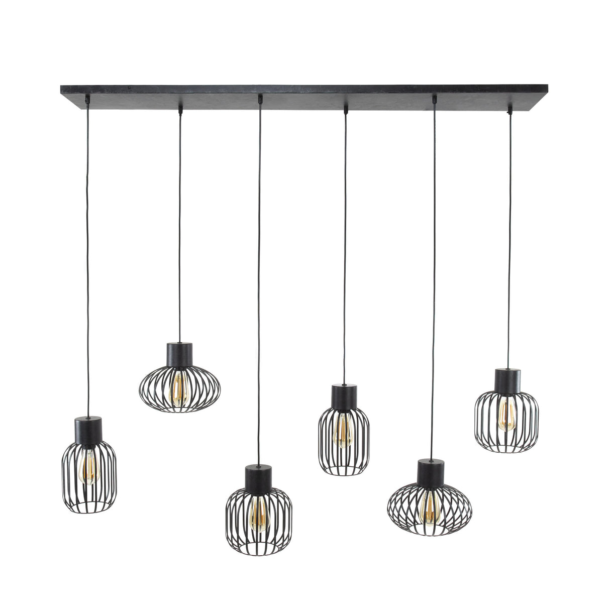 Hanglamp Luise DH Interior Charcoal LxBxH 143x28x24 Metaal Witfoto vooraanzicht