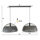 Hanglamp Jessica DH Interior Bruin LxBxH 63x63x43 Zwart bruin Witfoto maatindicatie