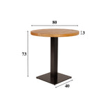 Eettafel Bistrotafel Rond Dimehouse Bruin LxBxH 86x86x7 Mangohout Witfoto maatindicatie