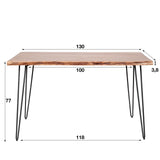 Eettafel Novi DH Interior Acacia LxBxH 135x77x10 Acaciahout Witfoto maatindicatie