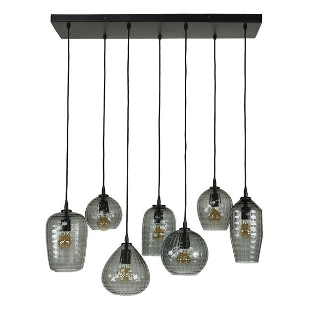 Hanglamp Gaby DH Interior Grijs LxBxH 124x38x18 Glas Witfoto vooraanzicht