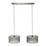 Hanglamp Luis DH Interior Zwart LxBxH 90x45x28 Nikkel Witfoto vooraanzicht