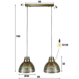 Hanglamp Luisa DH Interior Brons LxBxH 79x42x37 Brons Witfoto maatindicatie