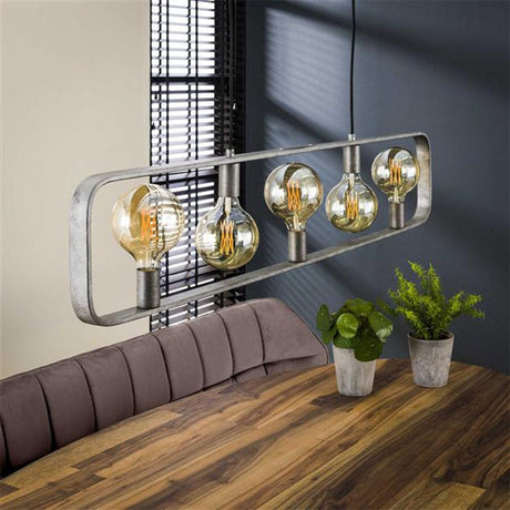 Hanglamp Stephanie DH Interior Zilver LxBxH 132x29x7 Zilver Sfeerfoto schuin vooraanzicht