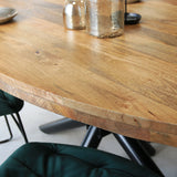 Eettafel Oregon Dimehouse Bruin LxBxH 165x96x9 Mangohout Sfeerfoto detail