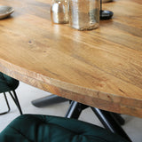 Eettafel Oregon Dimehouse Bruin LxBxH 283x115x9 Mangohout Sfeerfoto detail