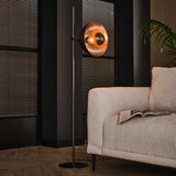 Vloerlamp Selena DH Interior Zwart LxBxH 68x36x30 Nikkel Sfeerfoto schuin vooraanzicht