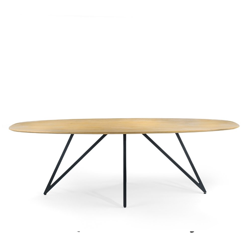 Eettafel Miami DH Interior Bruin Mangohout Witfoto vooraanzicht