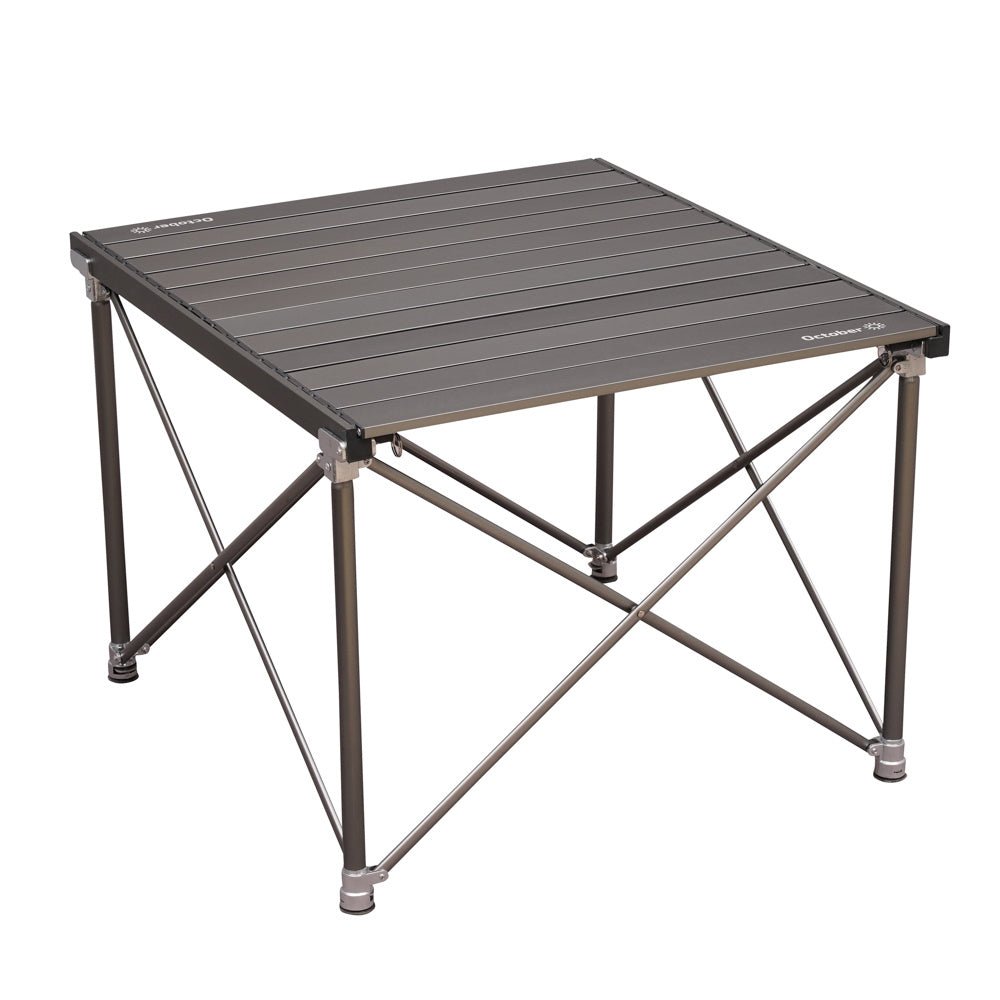 Campingtafel Opvouwbaar aluminium 72x65x51 cm Dimehouse Zwart LxBxH 81x18x18 Aluminium Witfoto schuin vooraanzicht