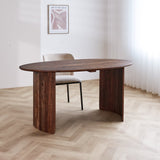 Eettafel Yves Walnut Finish Dimehouse Bruin LxBxH 185x105x9 Acaciahout Sfeerfoto schuin vooraanzicht