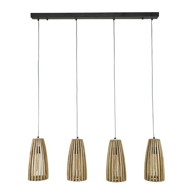 Hanglamp Elias DH Interior Mango LxBxH 140x42x20 Mangohout Witfoto vooraanzicht