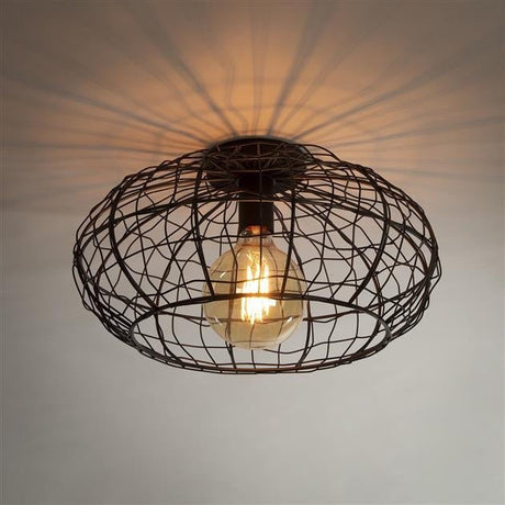 Plafondlamp Kim DH Interior Bruin LxBxH 37x37x21 Zwart bruin Sfeerfoto vooraanzicht