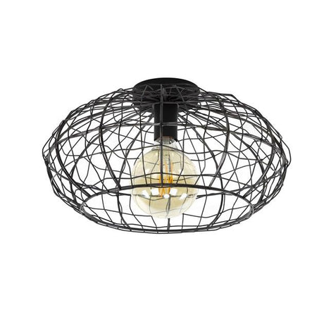 Plafondlamp Kim DH Interior Bruin LxBxH 37x37x21 Zwart bruin Witfoto vooraanzicht