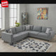 Corner sofa Kale Velvet Cream - five person 