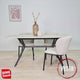 Dining Table Vesta Danish Oval Ceramic Travertine Look 180 cm 