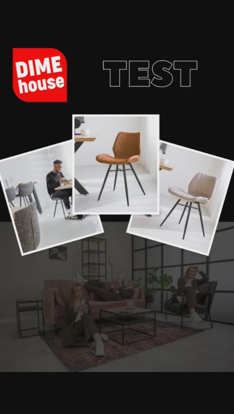 Beau Industrial Dining Chair Taupe Faux Leather - Without Armrests