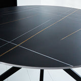 Eettafel Yuna Black Dimehouse Zwart LxBxH 111x111x11 Sintered stone Sfeerfoto detail