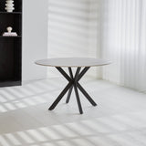 Eettafel Yuna White Dimehouse Wit LxBxH 121x121x11 Sintered stone Sfeerfoto vooraanzicht