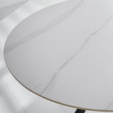 Eettafel Yuna White Dimehouse Wit LxBxH 141x141x11 Sintered stone Sfeerfoto schuin vooraanzicht